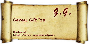 Gerey Géza névjegykártya