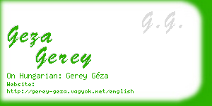 geza gerey business card