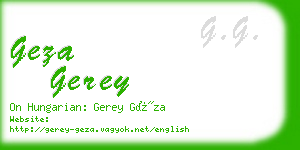 geza gerey business card